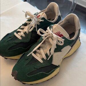 New Balance Green and Cream Sneakers